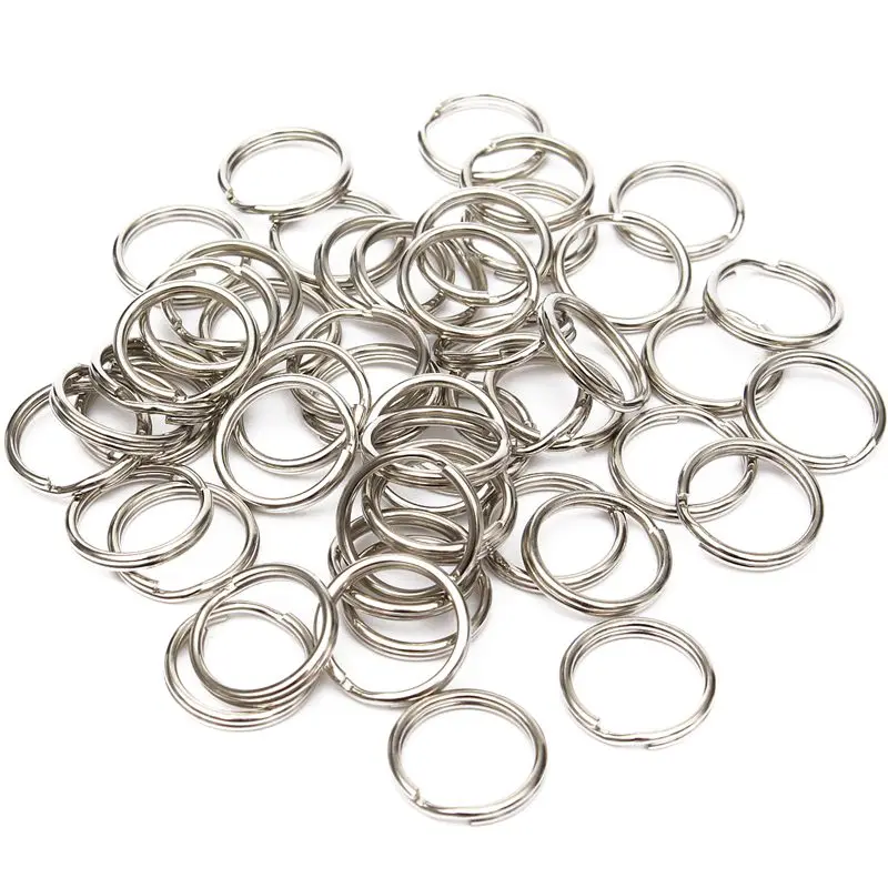 

50X Split Keyring keychain Key Ring Loop Holder Clasps Keyfob Connector 25mm