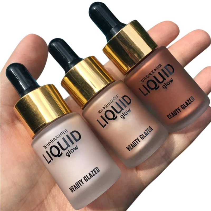 

BEAUTY GLAZED Makeup Highlighter Liquid Beauty Cream Concealer Contour Maquiagem Shimmer Face Glow Ultra-concentrated 1pcs