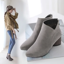 High qualiy hot-seling women’s casual short boots fashion autumn point head High-heeled brown/black gray/khaki size5~8(35~41)