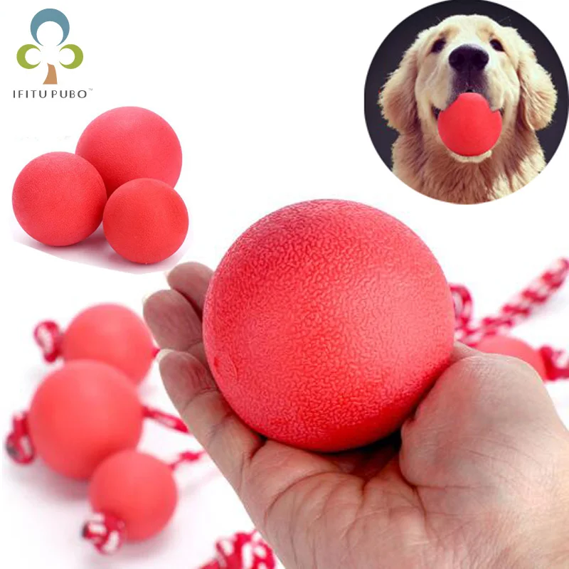 1pc Rubber bouncy ball Dog Training Ball Toys With Rope Bite resistant