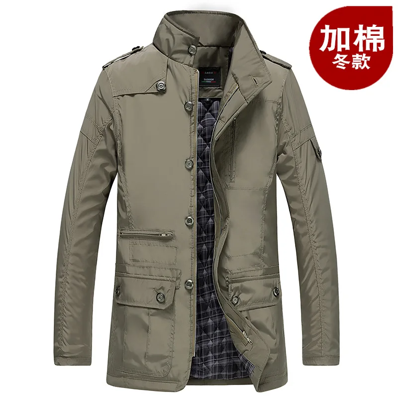 

2018 Large Size M-5XL Winter Men Jackets and Coats Leisure Windproof Thick Warm Jacket Men's Long Trench Coat parka Clothing