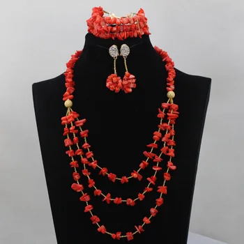 

Costume African Jewelry Sets Red Coral Beads Jewelry Set Wedding Jewelry Set Free Shipping CJ439