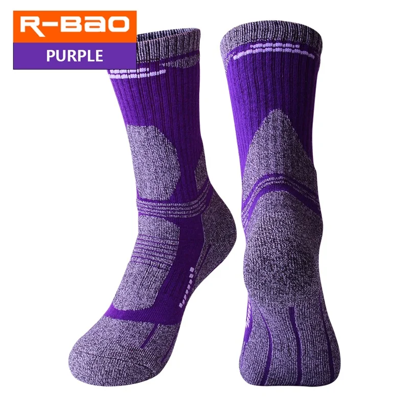 RB3322 R-BAO Outdoor Hiking Socks Terry Thicken Sports Socks for Running Climbing Spring Autumn Winter mens socks