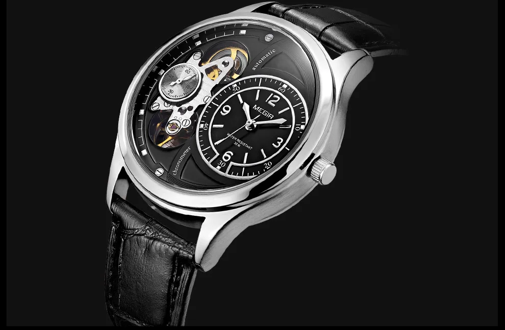 MEGIR Top Brand Кварцевые наручные часы Для мужчин модные Повседневное Для мужчин кожаный ремешок Водонепроницаемый спортивные часы мужской Relogio Masculino