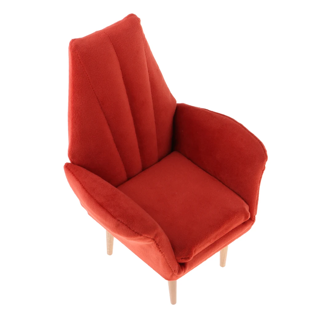 Miniature Dollhouse Single Sofa, 12inch Dolls Furniture Sofa Chair, 1:6 Scale