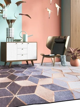 

Nordic geometric net red living room carpet ins simple home bedroom room bedside blanket tatami coffee table mat