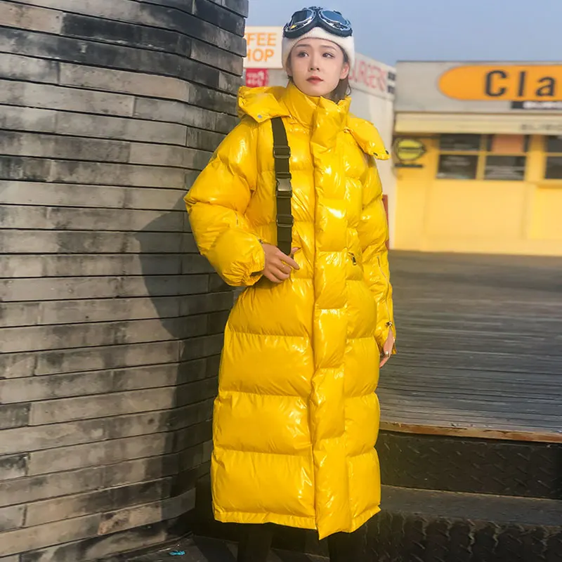 Зимняя куртка, женское хлопковое пальто, модная свободная уличная хлопковая стеганая куртка, Женская парка с длинным капюшоном, толстая теплая верхняя одежда 845 - Цвет: Yellow