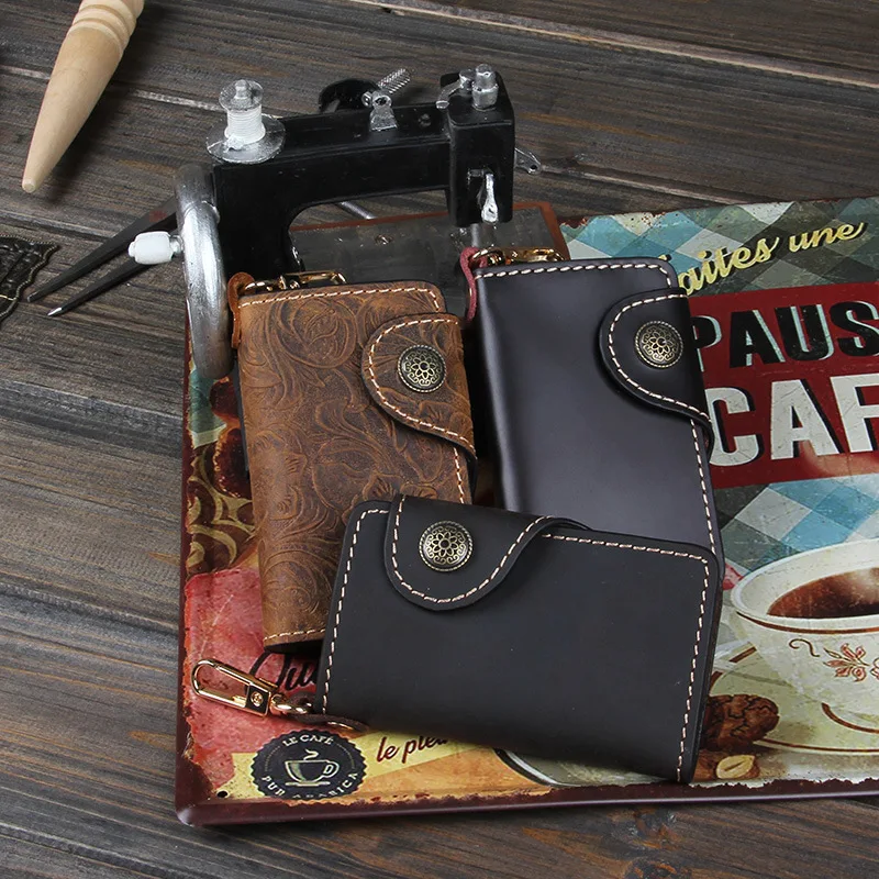 DABANSHANG Genuine Cow Leather Car Key Bag Classic Small Purse Key Housekeeper Holders Luis Keychain Leather