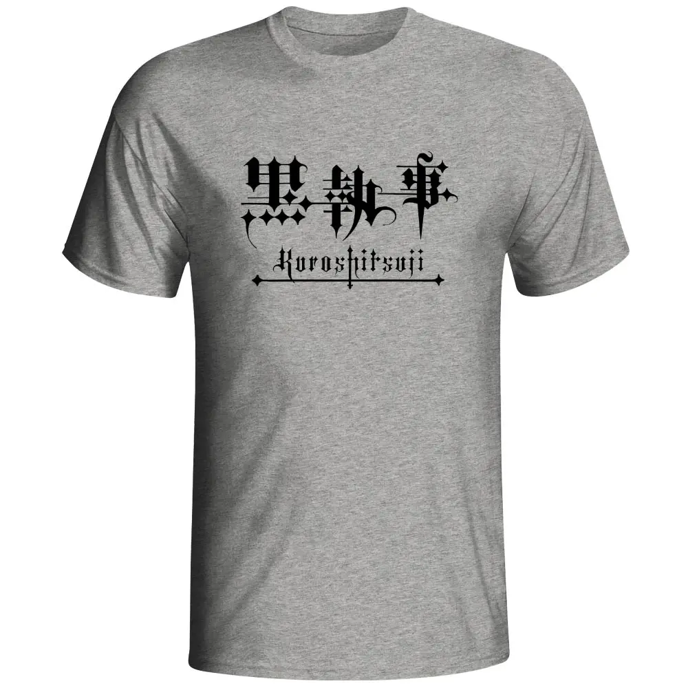 

Kuroshitsuji Logo Short Sleeve O-neck Cotton T-shirt Cool Fashion Funny Design T Shirt Novelty Pop Casual Women Men Top
