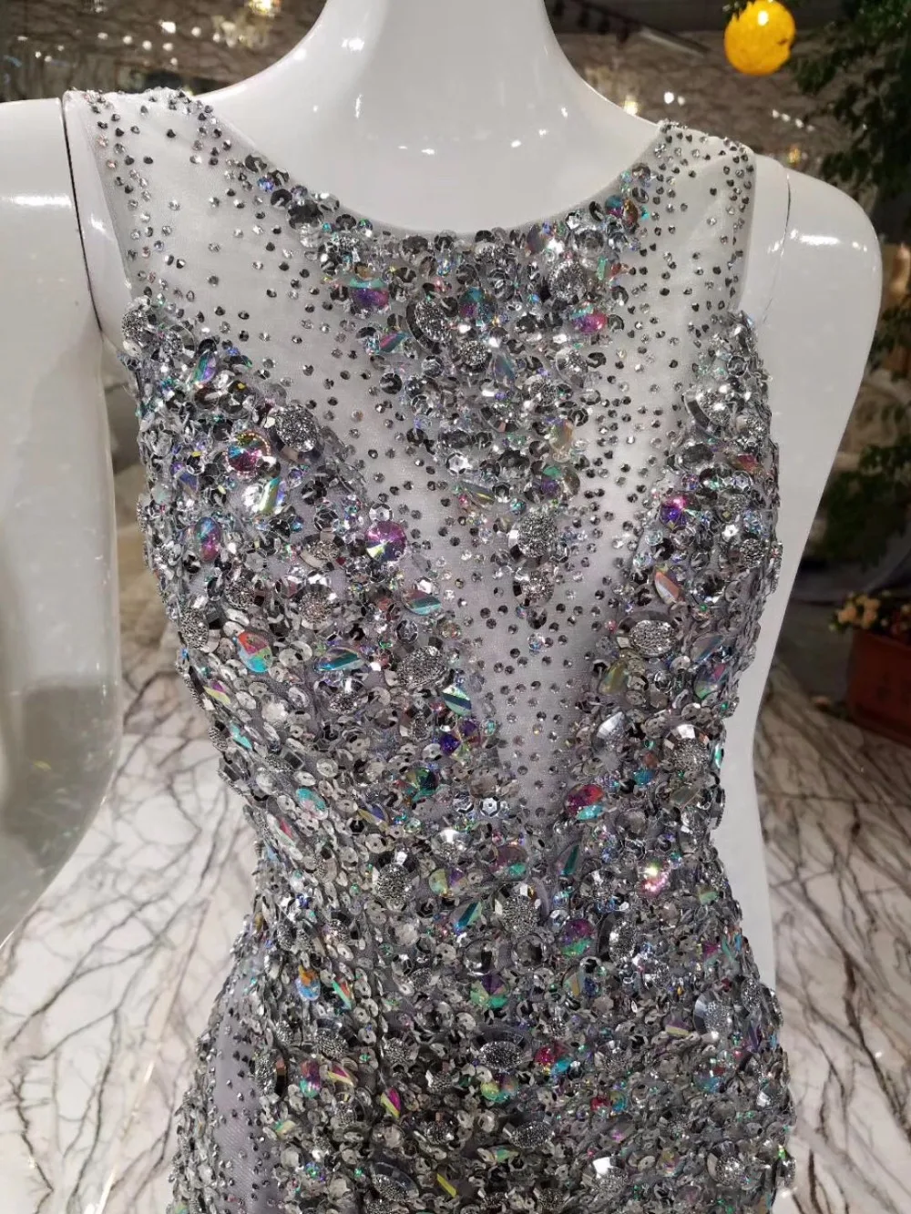 Cloverbridal роскошные классические без рукавов Русалка Шампанское Тюль платье для выпускного вечера с камнями Бисероплетение Великолепный 2017