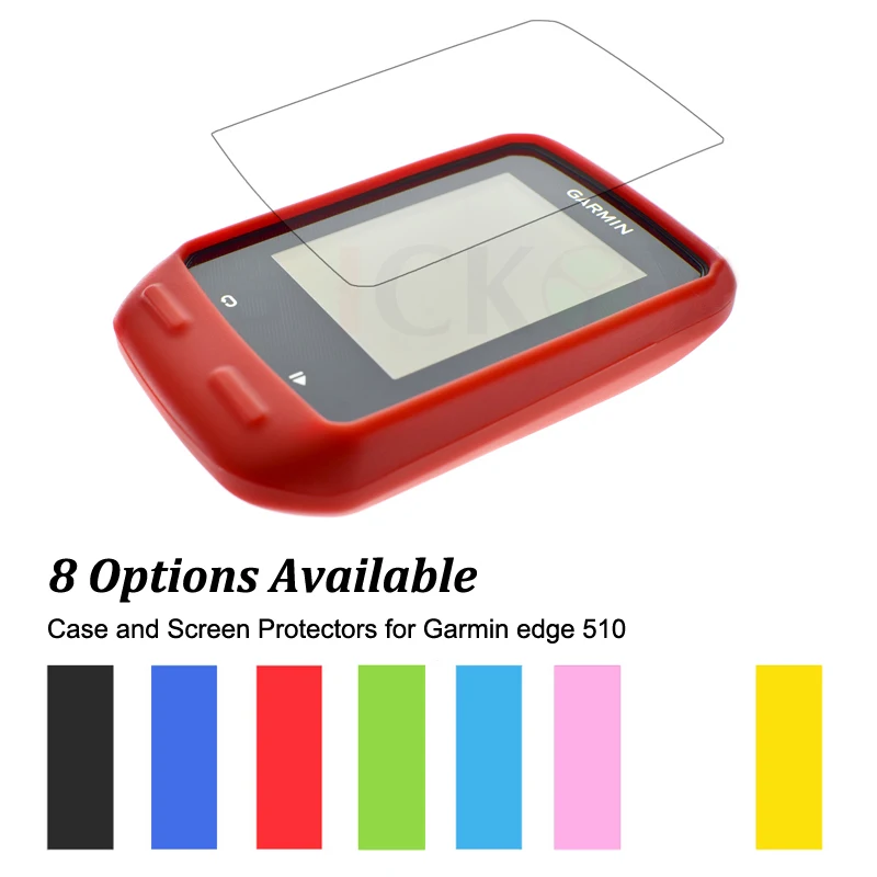 

Rubber Protect Skin Case + Clear Screen Protectors Shield Film for Cycling Computer GPS Garmin Edge 510 Muti-Colors
