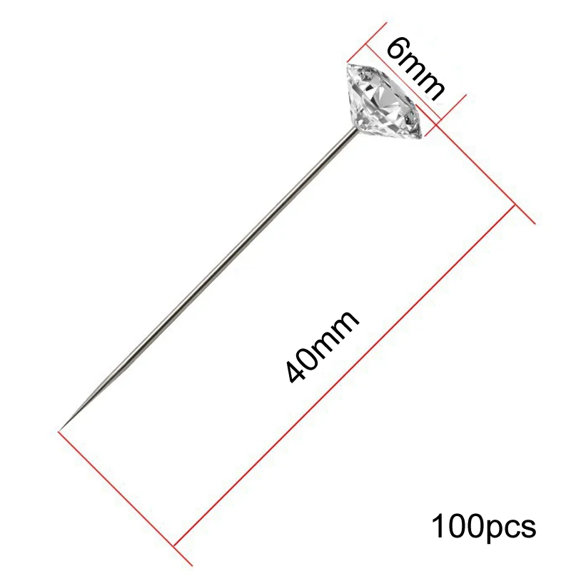 1 коробка 50 шт/100 шт Алмазные шпильки Свадебный букет шпильки Швейные иглы с пластиковой коробкой аксессуары для шитья рукоделия