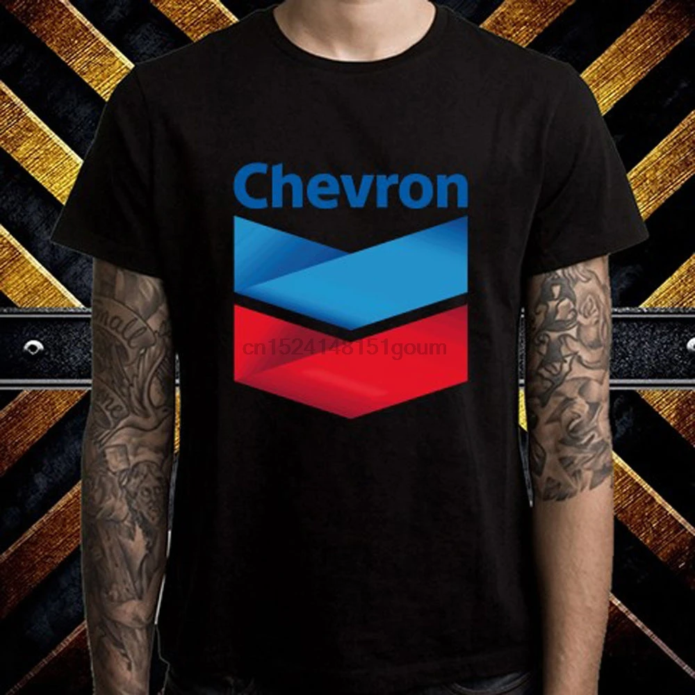 

New Chevron Oil Company Logo Men'S Black T Shirt Size S To 3Xl