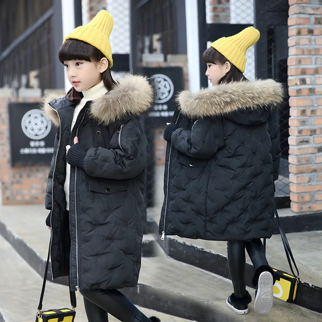 2018 warm kids down jacket for girl children's cold winter jackets boys coat Long Pattern Child