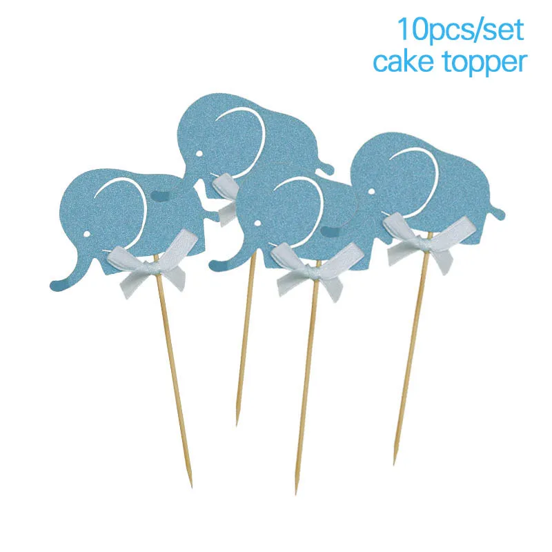 Воздушные шары из голубой фольги счастливые Баннеры для дня рождения ребенка 1 год День рождения украшения Дети Девочка Мальчик события вечерние принадлежности - Цвет: Blue cake toppers