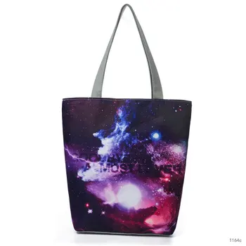 

Miyahouse Shoulder Bag Women Canvas Handbag Galaxy Printed Beach Bag For Female Travel Shopping Bag Lady Bolsa Feminina