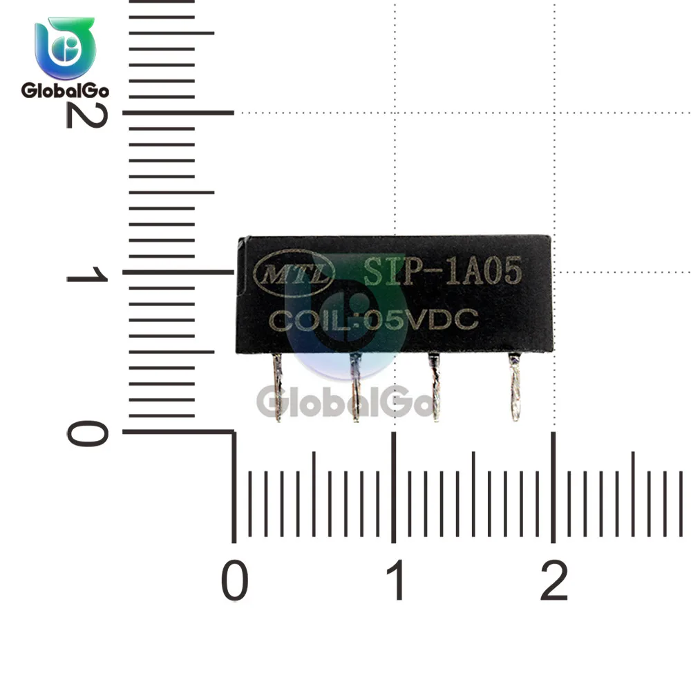 5 шт./лот 5 в 12 В геркон релейный модуль SIP-1A05 SIP-1A12 4PIN Reed Реле - Габаритные размеры: 5V