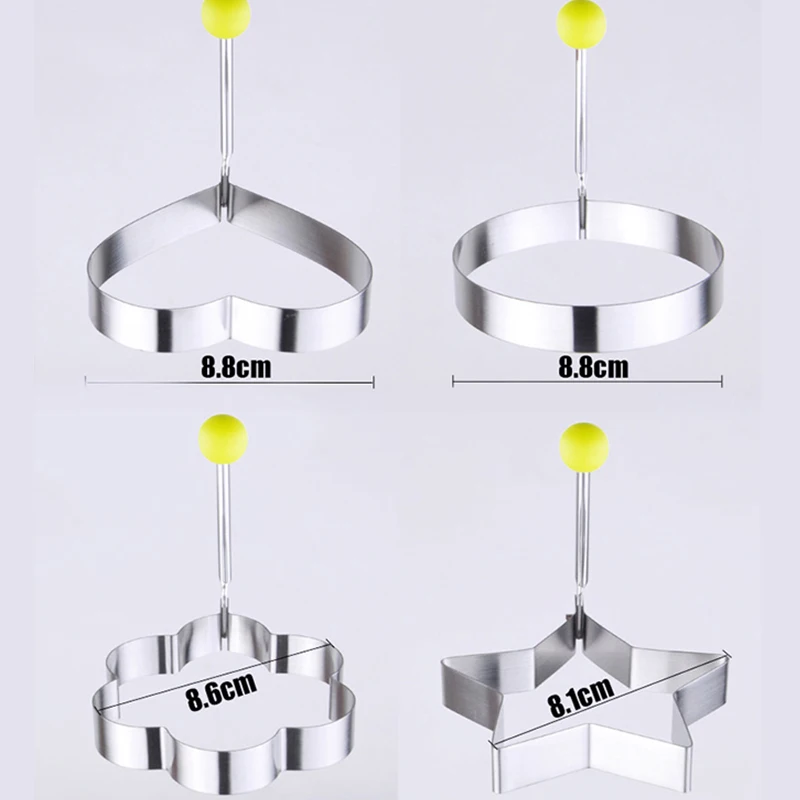 Полезная Форма для яиц, 4 шт./партия, нержавеющая сталь, омлетная форма, устройство для влюбленных яиц, модель кольца, набор в форме сердца, инструменты для укладки gh