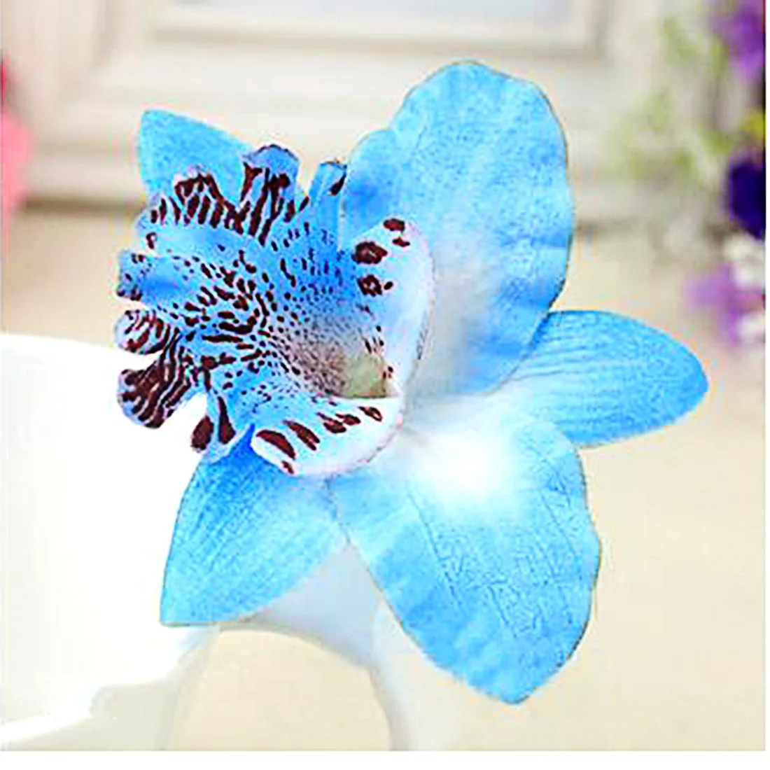 Женские, для девушек, 7 цветов, в богемном стиле, Орхидея, пион, цветы, заколки для волос, пляжные аксессуары заколки для волос, аксессуары для волос - Цвет: Синий