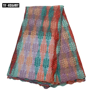 

Cord Lace Embroidered High Quality Colorful Design African Lace Fabric Latest Nigeria Wedding Fashion Guipure Lace Fabric A1555