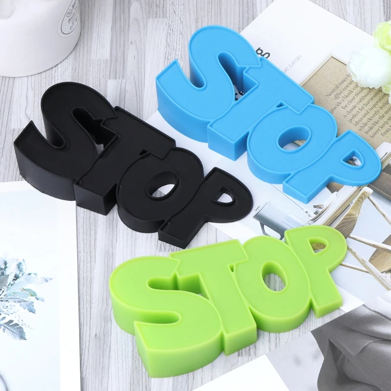 

Door Stucker Safe Stop Letters Modelling Children Silicone Wind Bottom Protect
