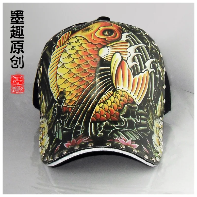 

2015 latest sale Baseball cap personality fashion snapback lucky fish pattern hat gorras