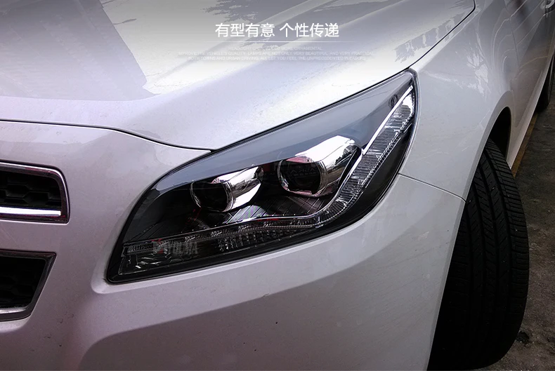 Hireno фары для 2012 2013 Chevrolet Malibu передних фар сборки светодиодный DRL ангел объектив двойной луч ксеноновые 2 шт