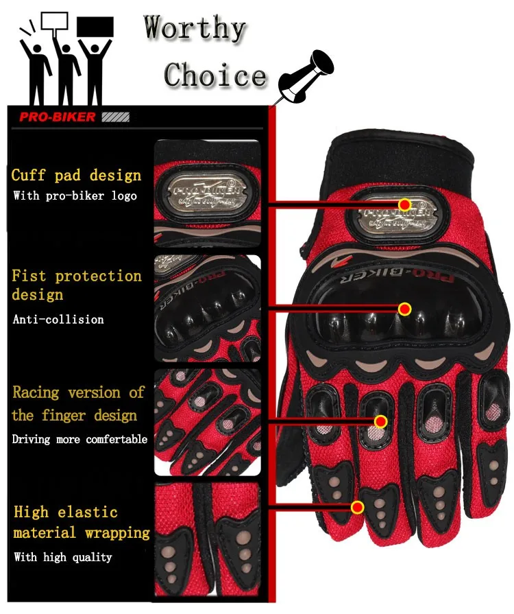 Про-байкерские перчатки для мотоцикла, для улицы спортивный с полными пальцами рыцарь езда мотоцикл дышащая сетка гоночные велосипедные перчатки