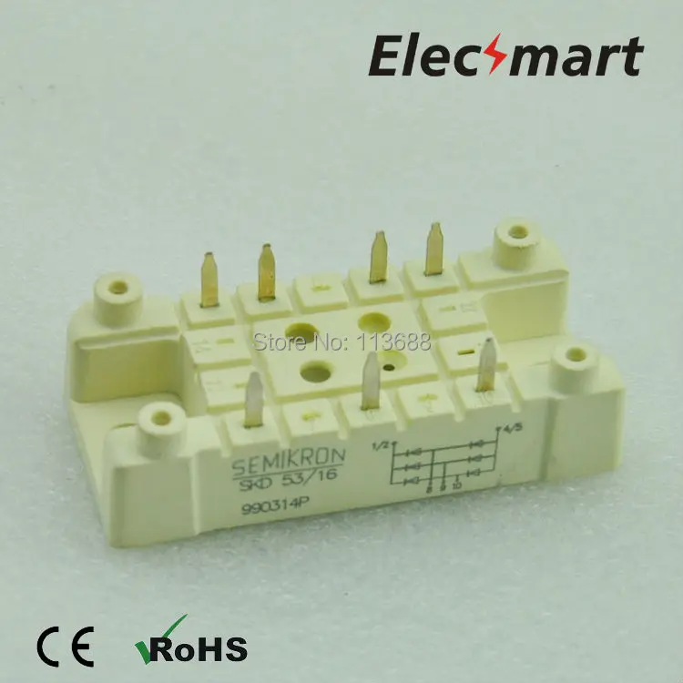 

Semikron Three phase Bridge Rectifier SKD53/16
