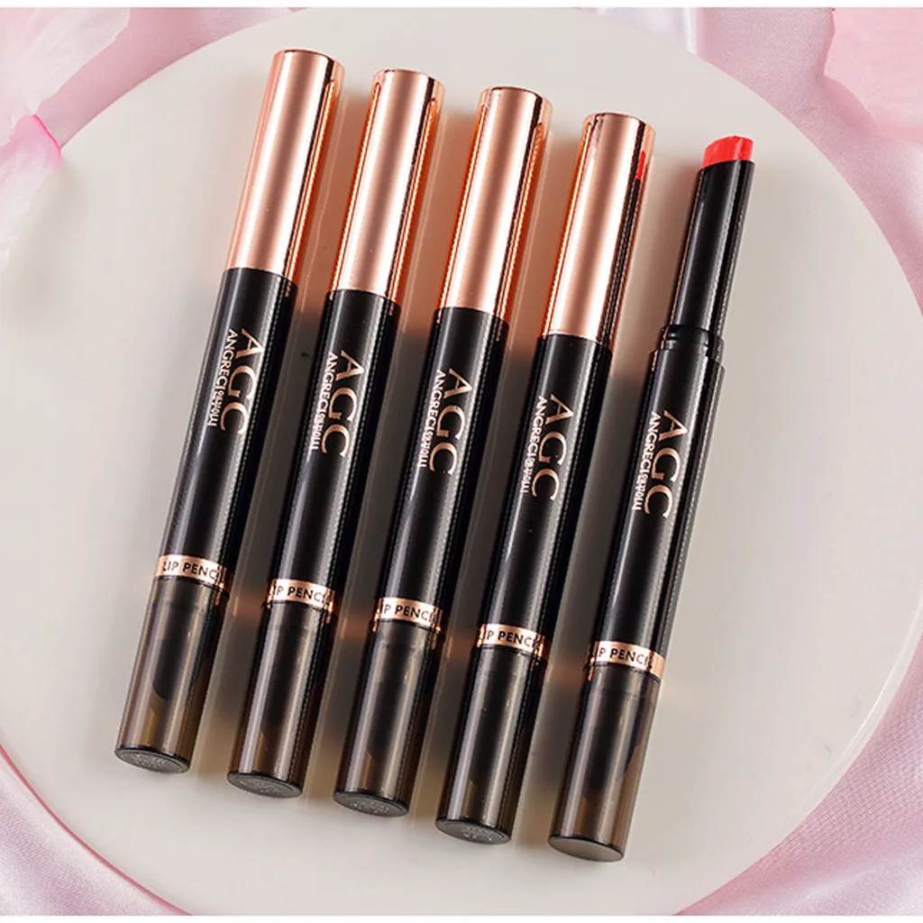 

9Color Double-end LipstickLasting Waterproof Matte LipStick Pencil Maquiagem Profissional Lipsticks MaquillajeNon-Stick CupF4.13