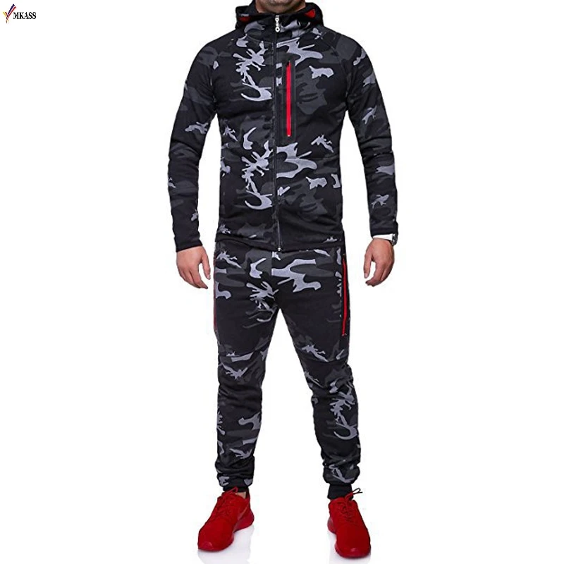 

MKASS 2019 Tracksuit Men Camouflage Hoodies Pants Sets Military Sweatshirts Hoodies Mens Sportswear Suits Jaqueta Masculina 3XL