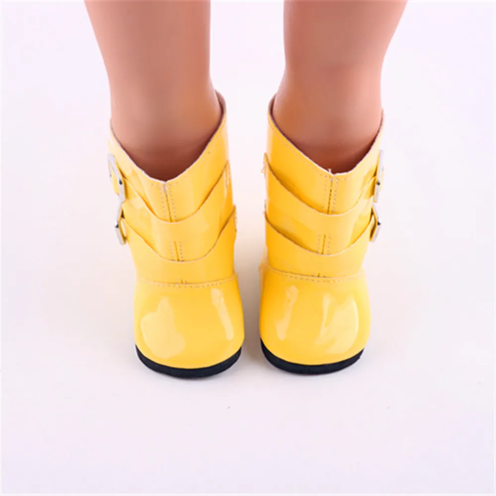 Luckdoll кожаные сапоги на плоской подошве для куклы 18 дюймов американских кукол wheeliewishhers, лучшие детские игрушки для детей рождественские подарки - Цвет: b874