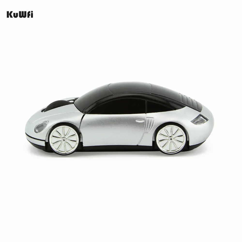 Беспроводная игровая мышь KuWFi 1600 dpi 2 4 ГГц компьютерная мышка в форме автомобиля с