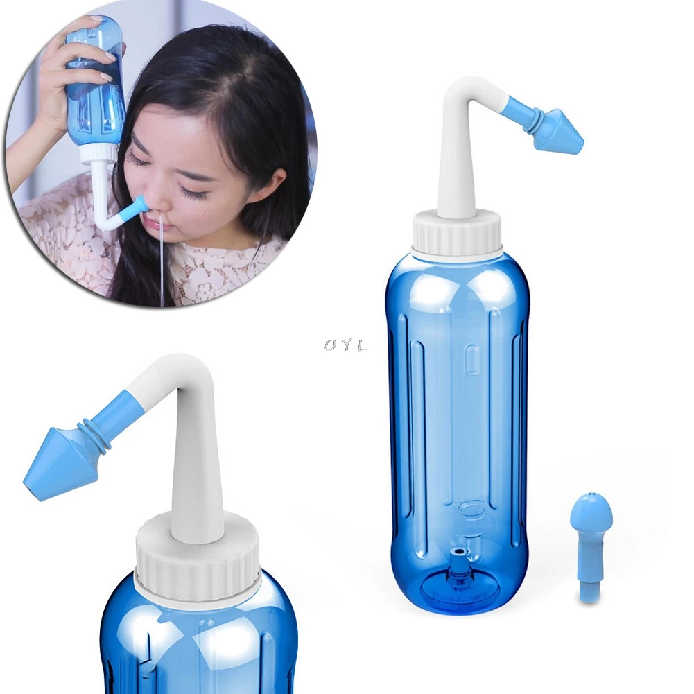 Pot de lavage du nez pour enfants et adultes, soulage les Sinus et les Allergies, rinçage, 500mL