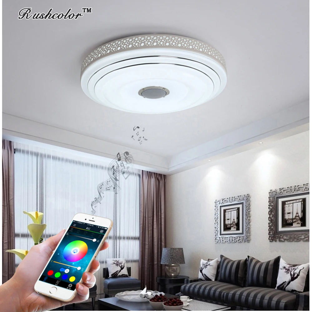 2018 RGB светодиодные потолочные светильники с регулируемой яркостью Bluetooth и