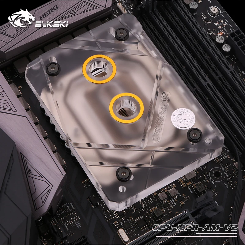 Bykski كتلة مياه التبريد المبرد استخدام ل AMD Ryzen AM4 AM3 X399 1950X TR4/شفافة الاكريليك هالة RGB RBW CPU-XPR-AM