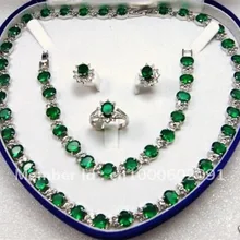 2 шт. зеленый s ожерелье браслет серьги ring8# Наборы для ухода за кожей