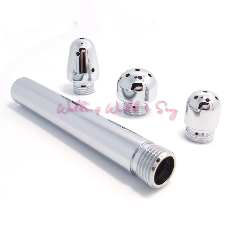 3 Heads Aluminum Enema Shower Vaginal Anal Cleaner Colonic Douche System Cleaner Bathroom Rectal Syringe Anal Sex Toys Unisex (10)