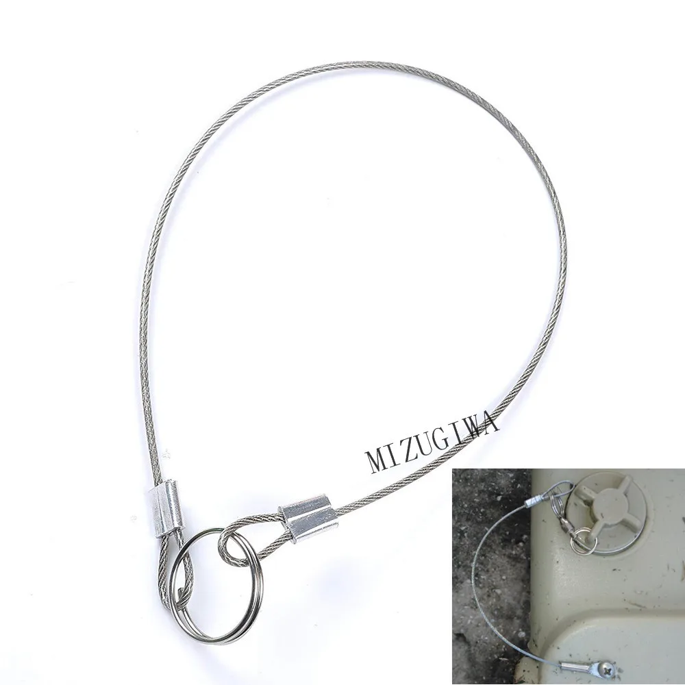 

12" (30.5cm) Lanyard Cable Tether Safety Wire for Loss Prevention 2 Loops w/Quick Release Ring & Rubber Coating Stainless Steel