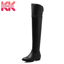 KemeKiss/размеры 34-45; женские ботфорты на плоской подошве; женские модные высокие зимние сапоги; теплые зимние брендовые сапоги; обувь; p9460