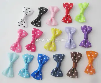 

FS009 printed Polka Dot hair Ribbon Bows multicolors 100pcs DIY Hair clips Bows