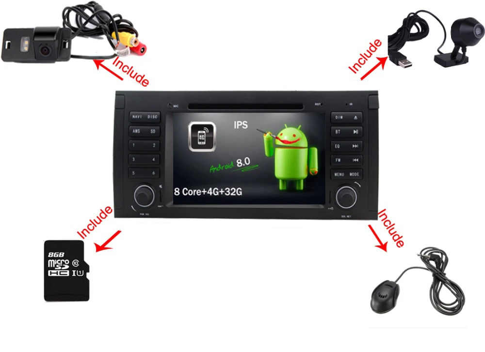 Android 9,0 автомобильный dvd-плеер для BMW E53 android gps E39 X5 Wifi 4G Quad 1024X600 BT Радио RDS USB SD камера+ DVR