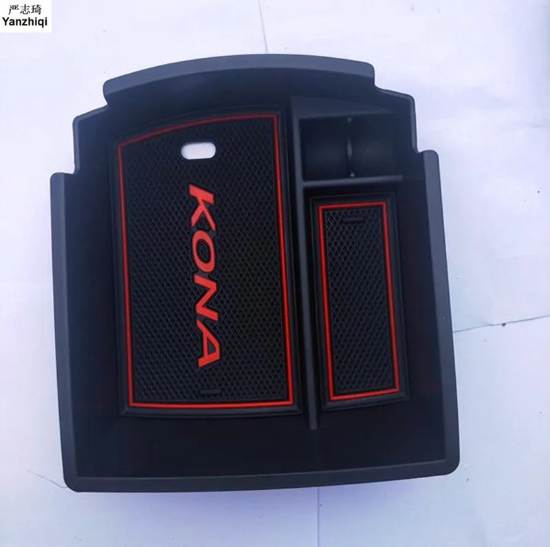 

For Hyundai Kona Encino 2018 2019 accessories Armrest Storage Box Center Console Container Bin Tray Holder Stowing Tidying