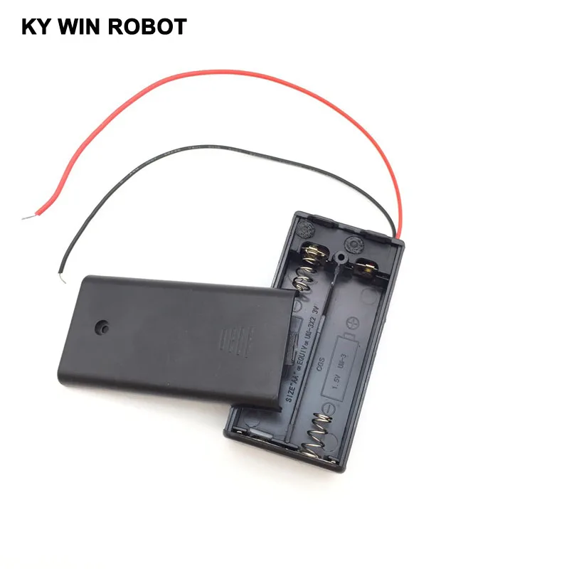 Черный 2 AA Батарея держатель Box Дело с выключателем Новый 2 AA 2A Батарея держатель Box Дело с выключателем