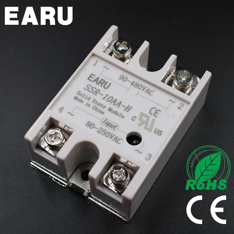 

Solid State Relay SSR-10AA-H 10A 80-250V AC TO 90-480V AC SSR 10AA-H Resistance Regulator