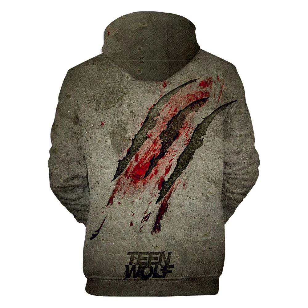 Fashion Teen Wolf Hoodies Derekhale 3D Print Sweatshirts Teen Wolf Men/Women Black Unisex Tops 4XL