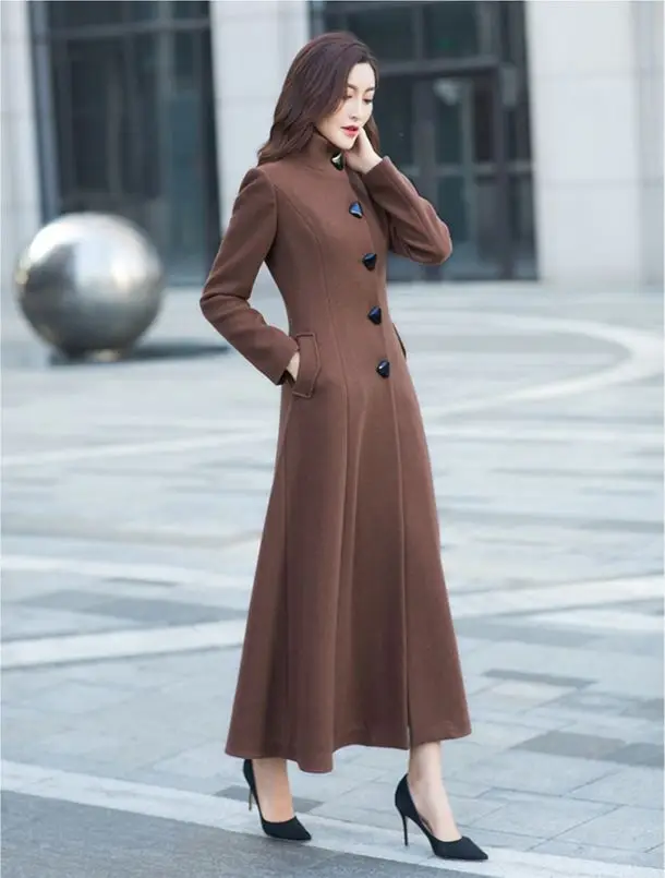 Casaco Feminino Женское шерстяное длинное пальто больших размеров на осень и зиму, женская верхняя одежда