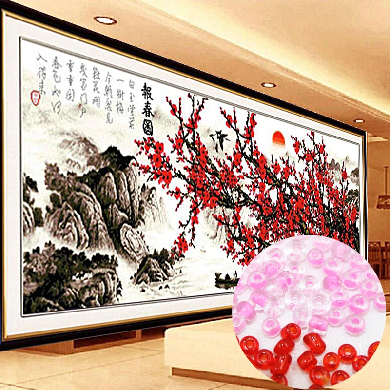 

Needlework,DIY bead Cross stitch,Embroidery stitch,diamond,Precise Printed painting,plant pattern,Landscape plum blossom 815