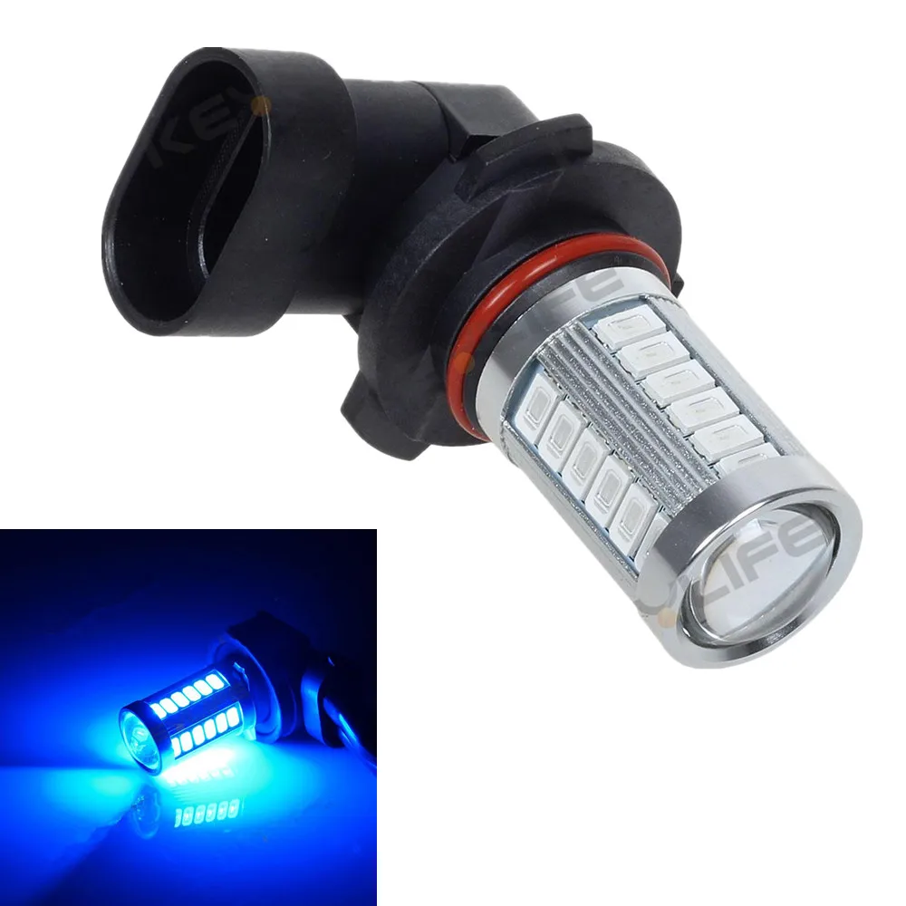 Blue 33 SMD Projector H10 LED Fog Light Bulbs 9005 9145 For Driving Light PY20D 12V P20D HB3in