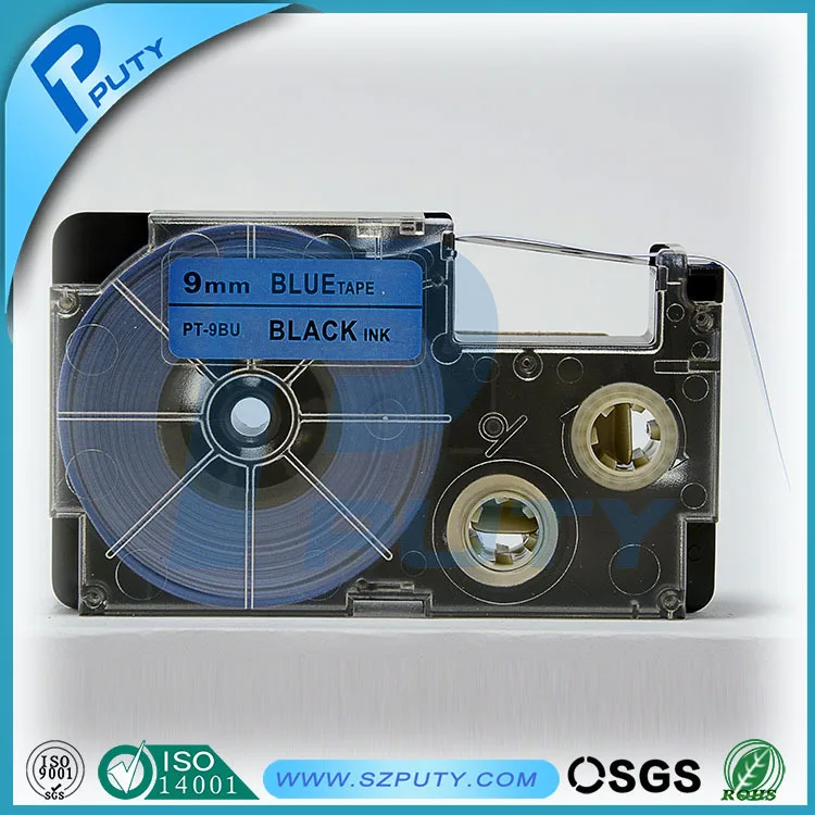 

Hot Sale 10pcs/lot Compatible 9mm Black on Blue Tape Cartridge XR-9BU for EZ-label Printer KL-120